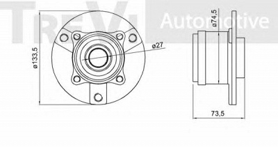 TREVI AUTOMOTIVE wb2126 -  Комплект подшипника ступицы колеса
